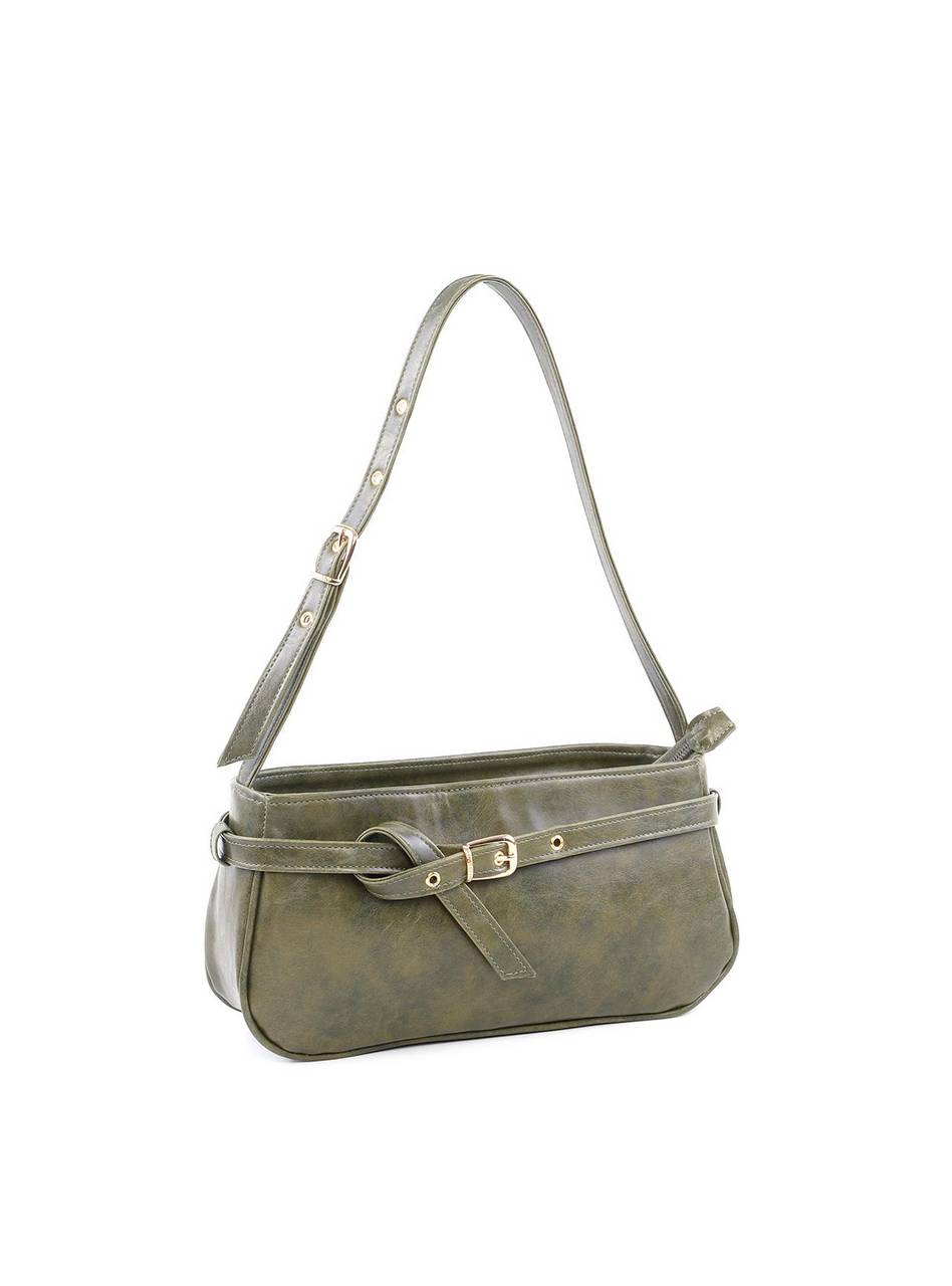 Bolsa Baguette com Detalhe de Cinto - Verde BSI-6151 - VD