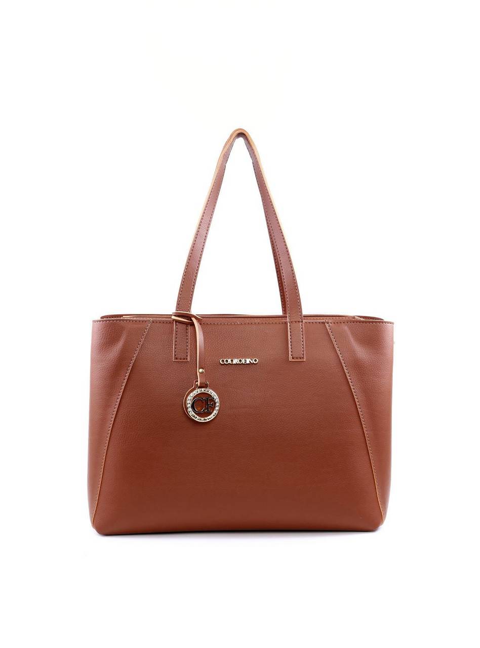 Bolsa Shopper com Charm de Strass - Cacau BSI-6048 - CA