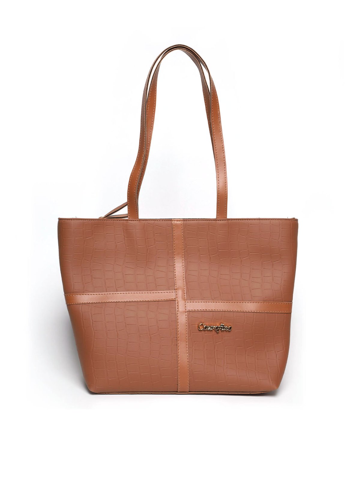 Bolsa Shopper Tiracolo Detalhes Tiras Zíper Puxador Castor BSI-5889 - CS