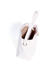 Bolsa Tote com Alça Dupla em Tressê - Branca BSI-6212 - BR