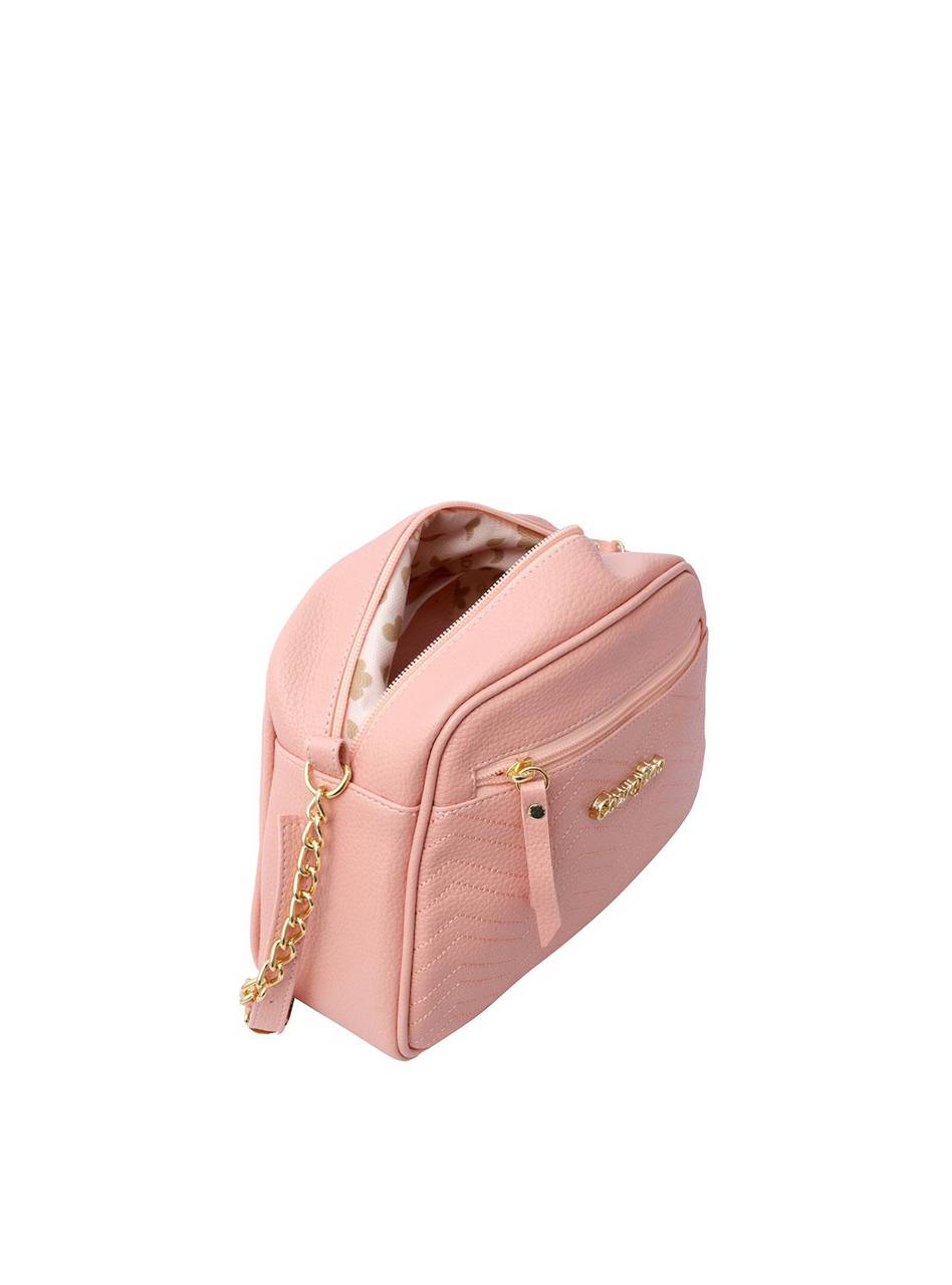 Bolsa Bag Média Transversal Alça Corrente Rosa BSI-5406 - RS