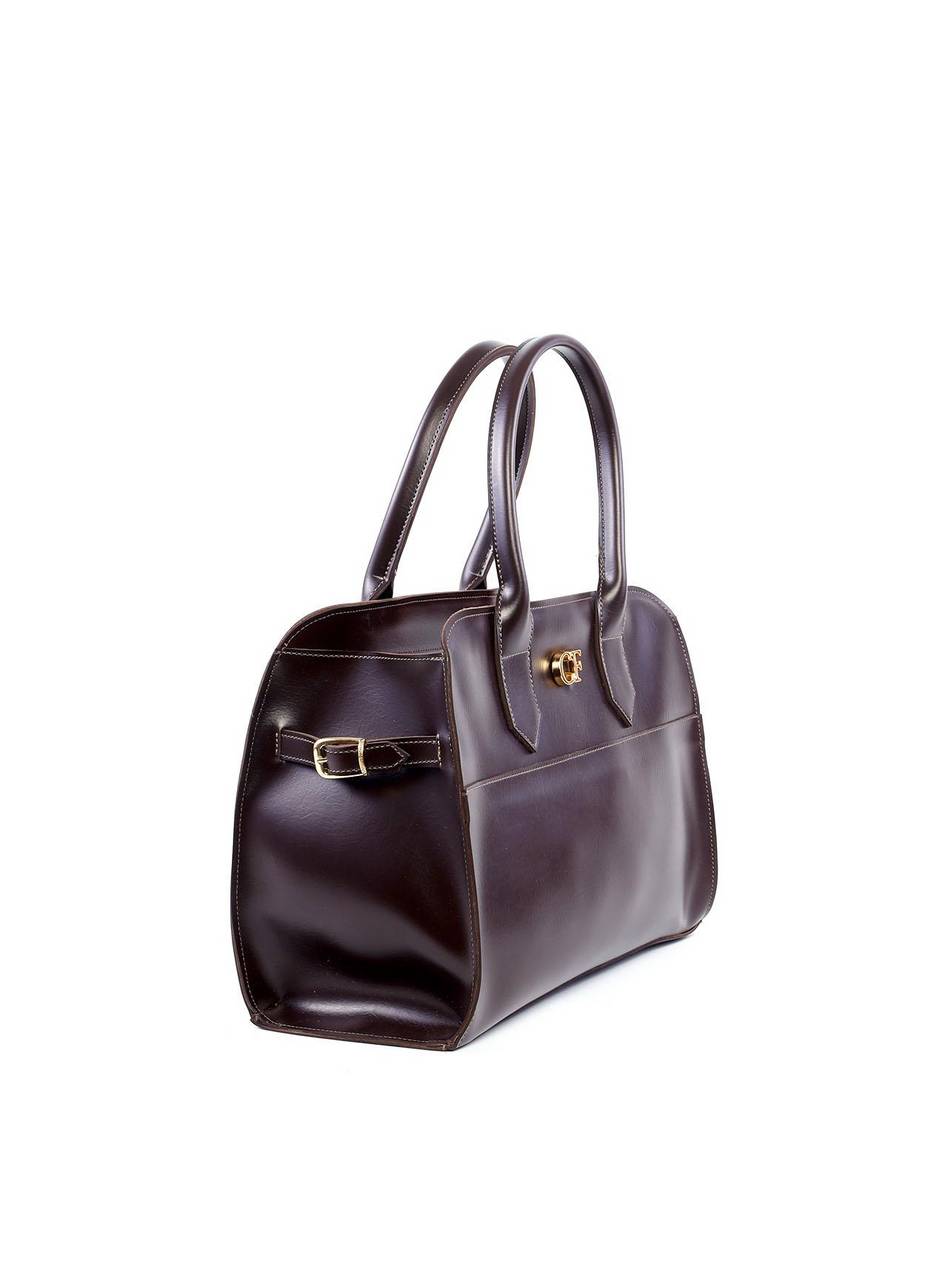 Bolsa Tote de Alça Dupla com Costuras e Fivelas - Cacau BSI-6209 - CA