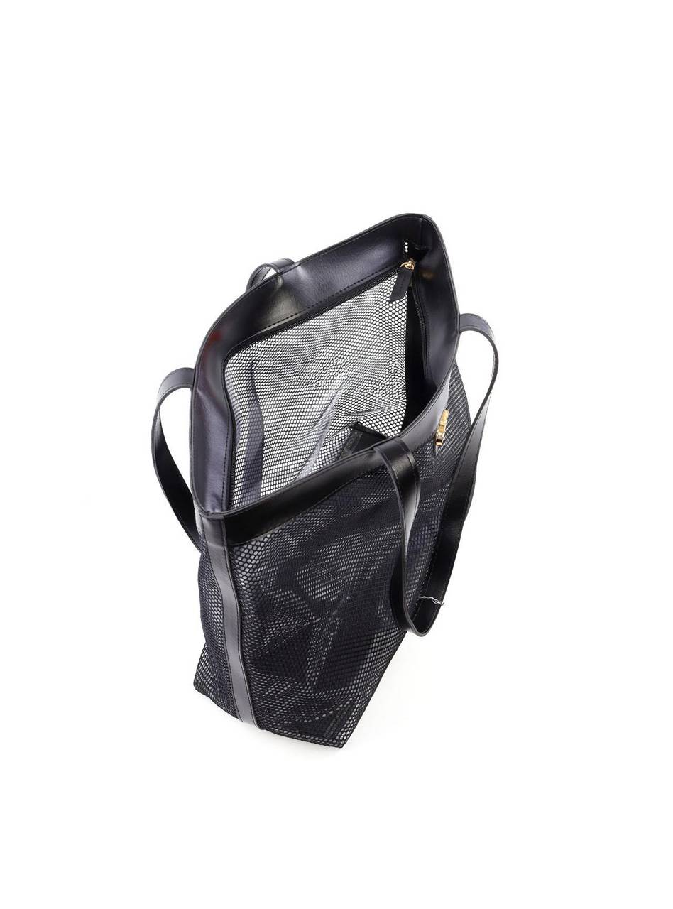 Bolsa Shopper Transparente com Tela - Preta BSI-6303 - PR