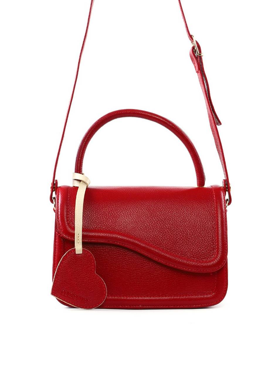 Bolsa Satchel Média com Charm de Coração - Vermelha BSI-6388 - VE