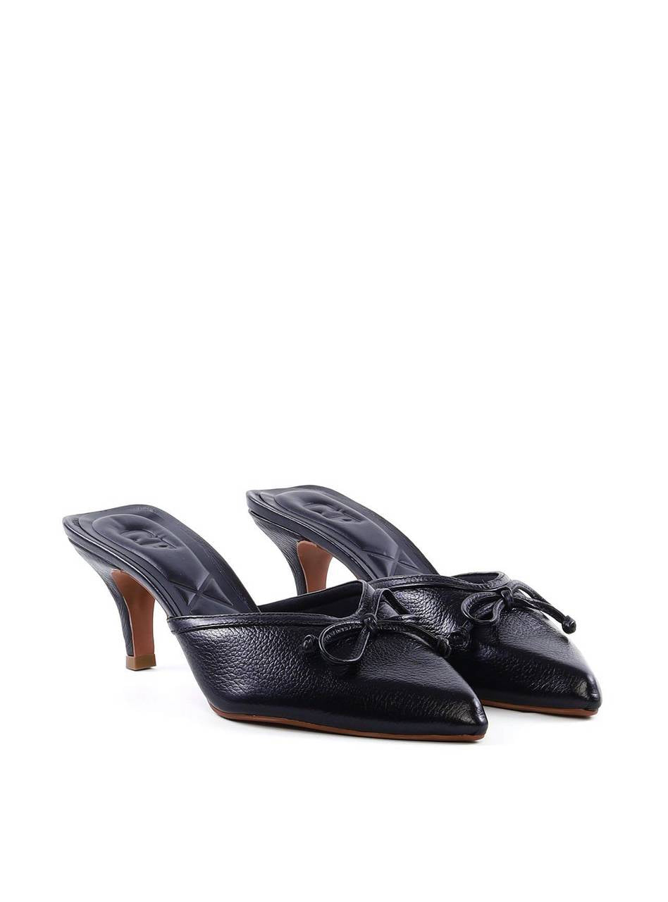 Mule Salto Fino Detalhe Laço - Preto SDI-12064 - PR