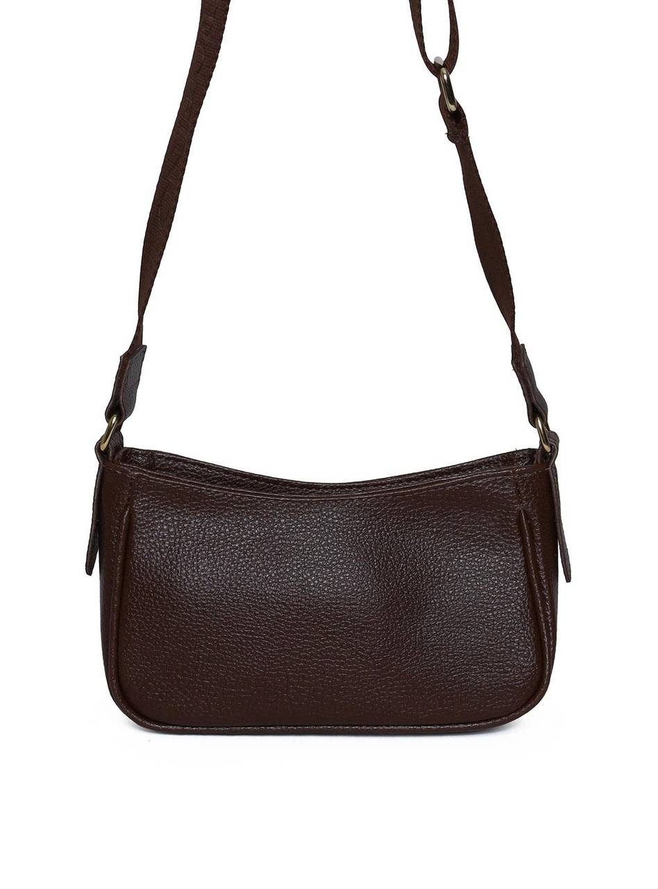 Bolsa Hobo Transversal com Bag Charm - Cacau BSI-5977 - CA