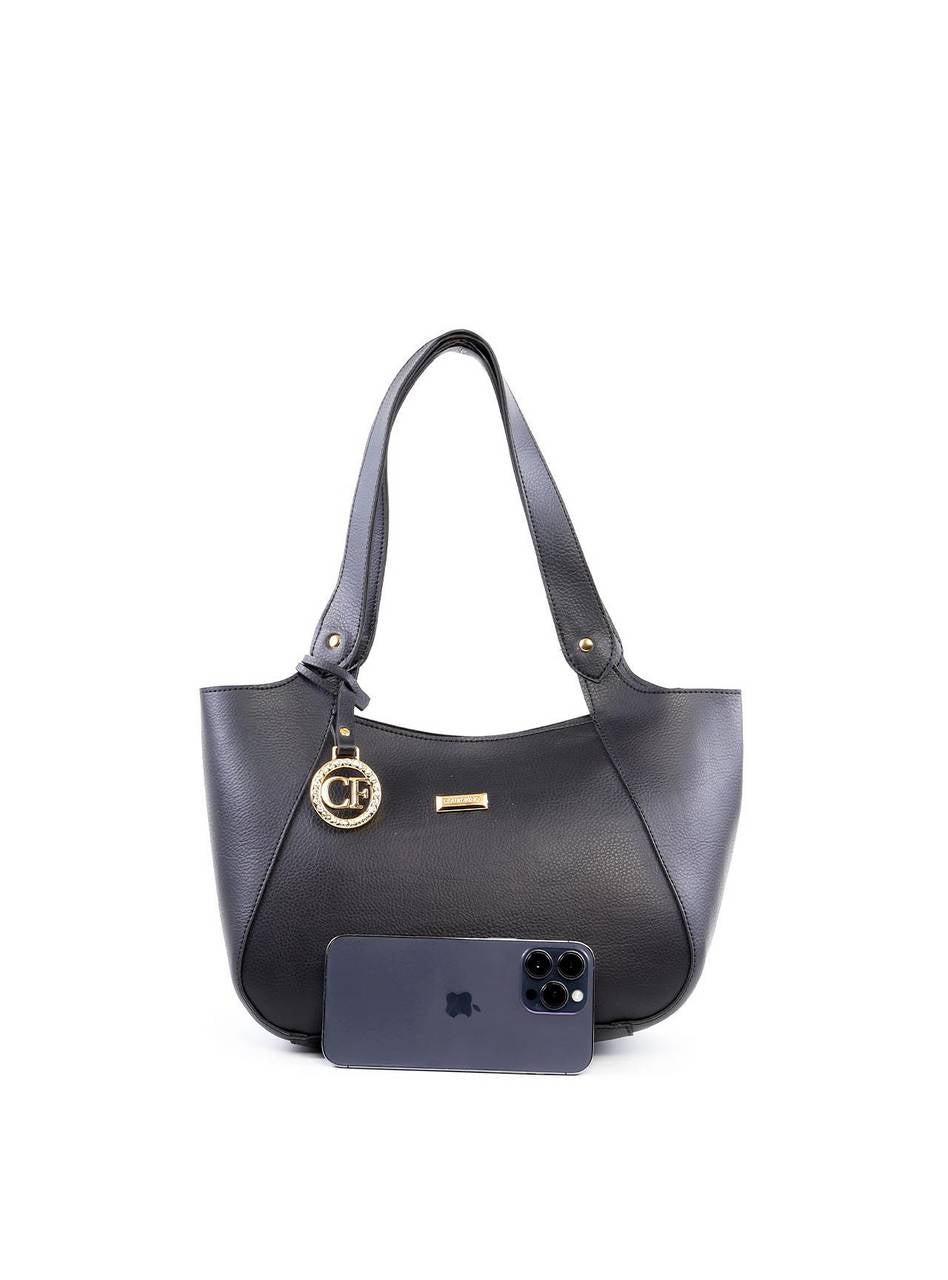 Bolsa Shopper Média com Charm - Preta BSI-6461 - PR