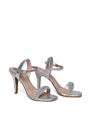 Sandália Feminina Salto Alto Fino - Prata SDI-11616 - PT