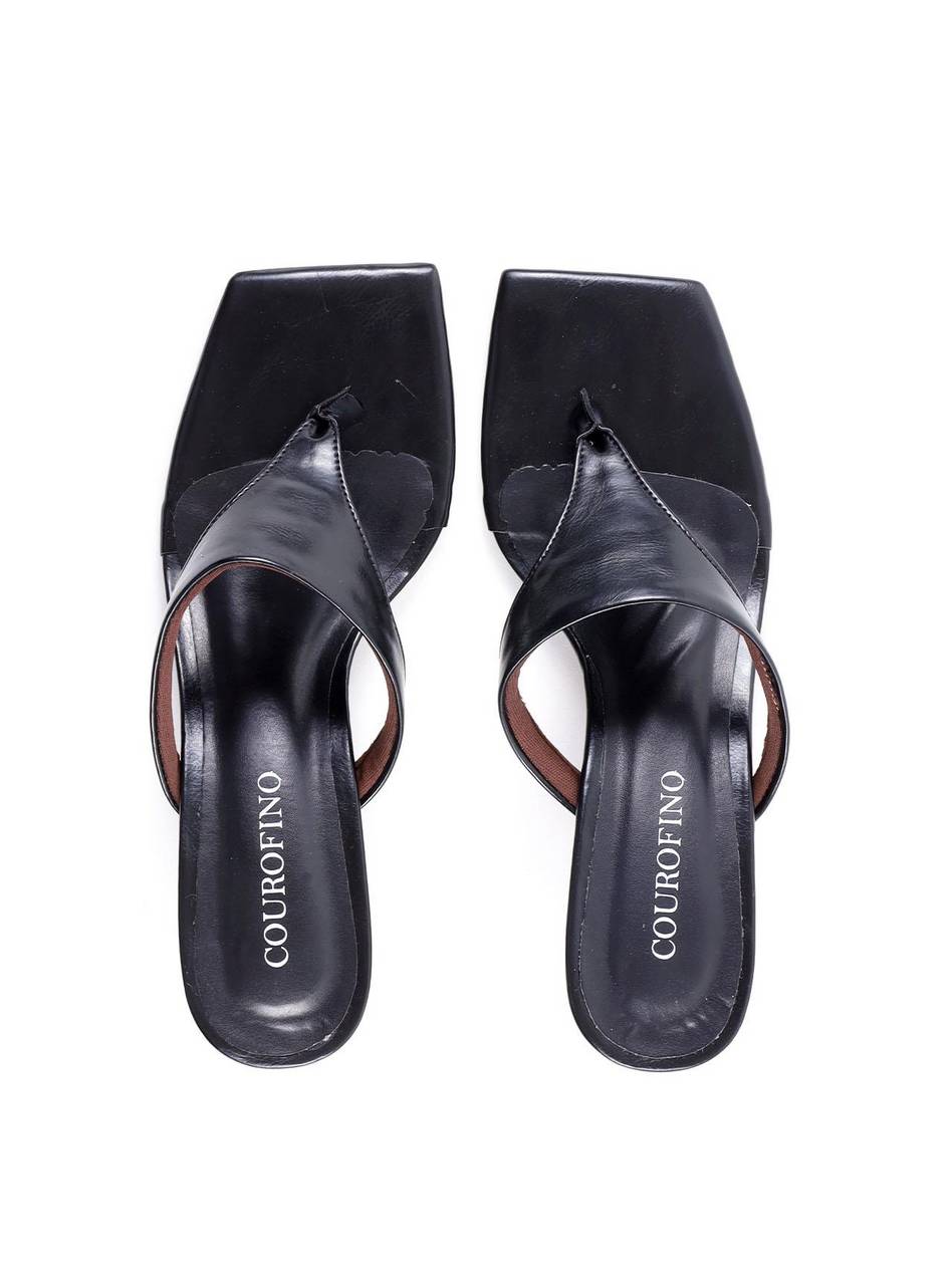 Tamanco de Dedo Kitten Heel Salto - Preto SDI-12178 - PR