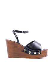 Sandália salto Plataforma com Detalhes Laterais - Preta SDI-11763 - PR