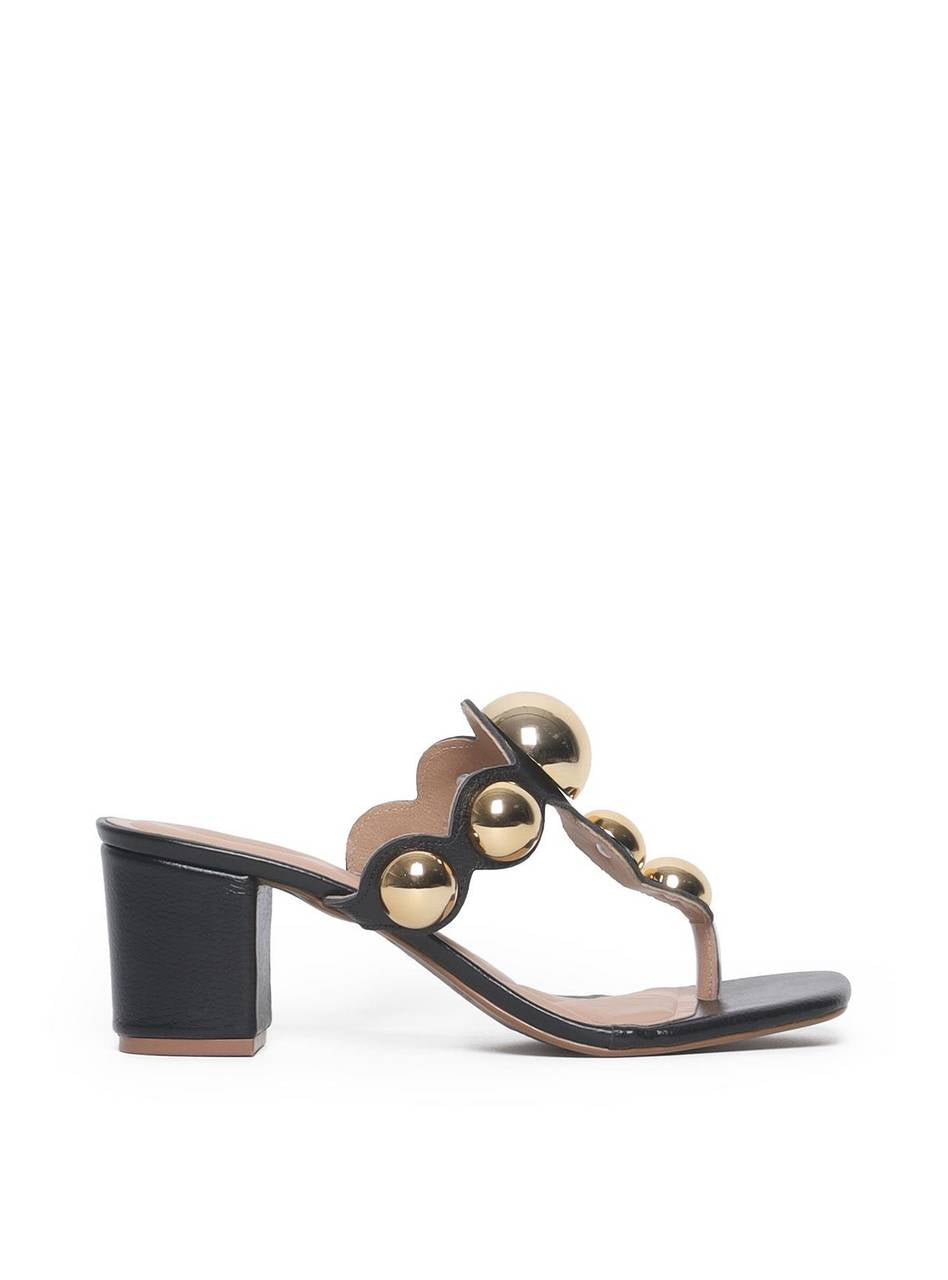 Sandália Feminina Tamanco Salto Bloco - Preta SDI-11563 - PR