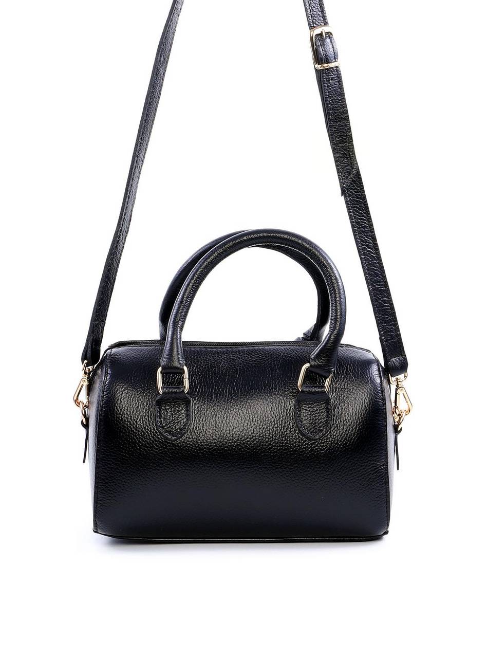 Bolsa Baú com Alça Dupla e Charm - Preta BSI-6059 - PR