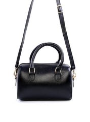 Bolsa Baú com Alça Dupla e Charm - Preta BSI-6059 - PR