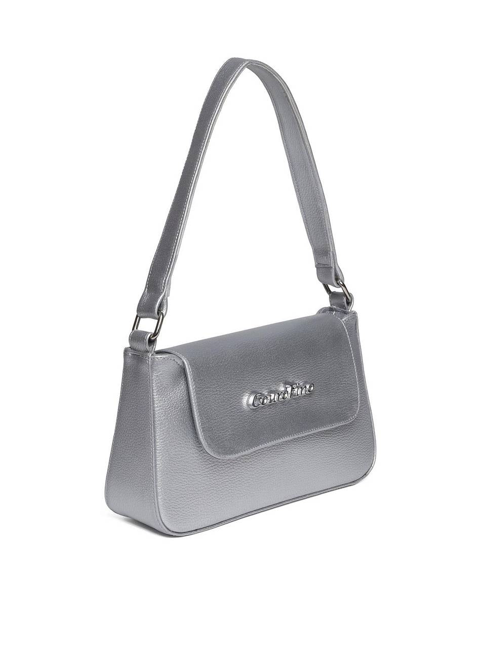Bolsa Clutch Mão Pequena Prata BSI-5768 - PT
