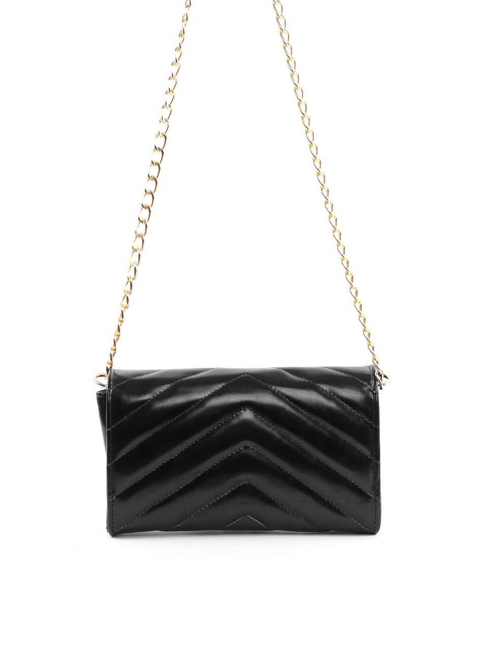 Bolsa Clutch Transversal em Matelassê - Preta BSI-6424 - PR