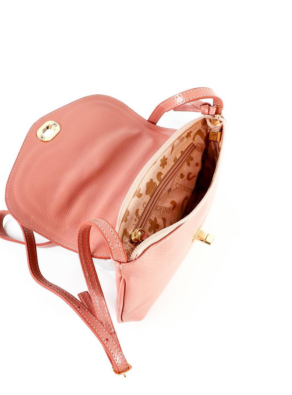 Bolsa Satchel Transversal com Fecho Giratório - Nude BSI-6356 - NU