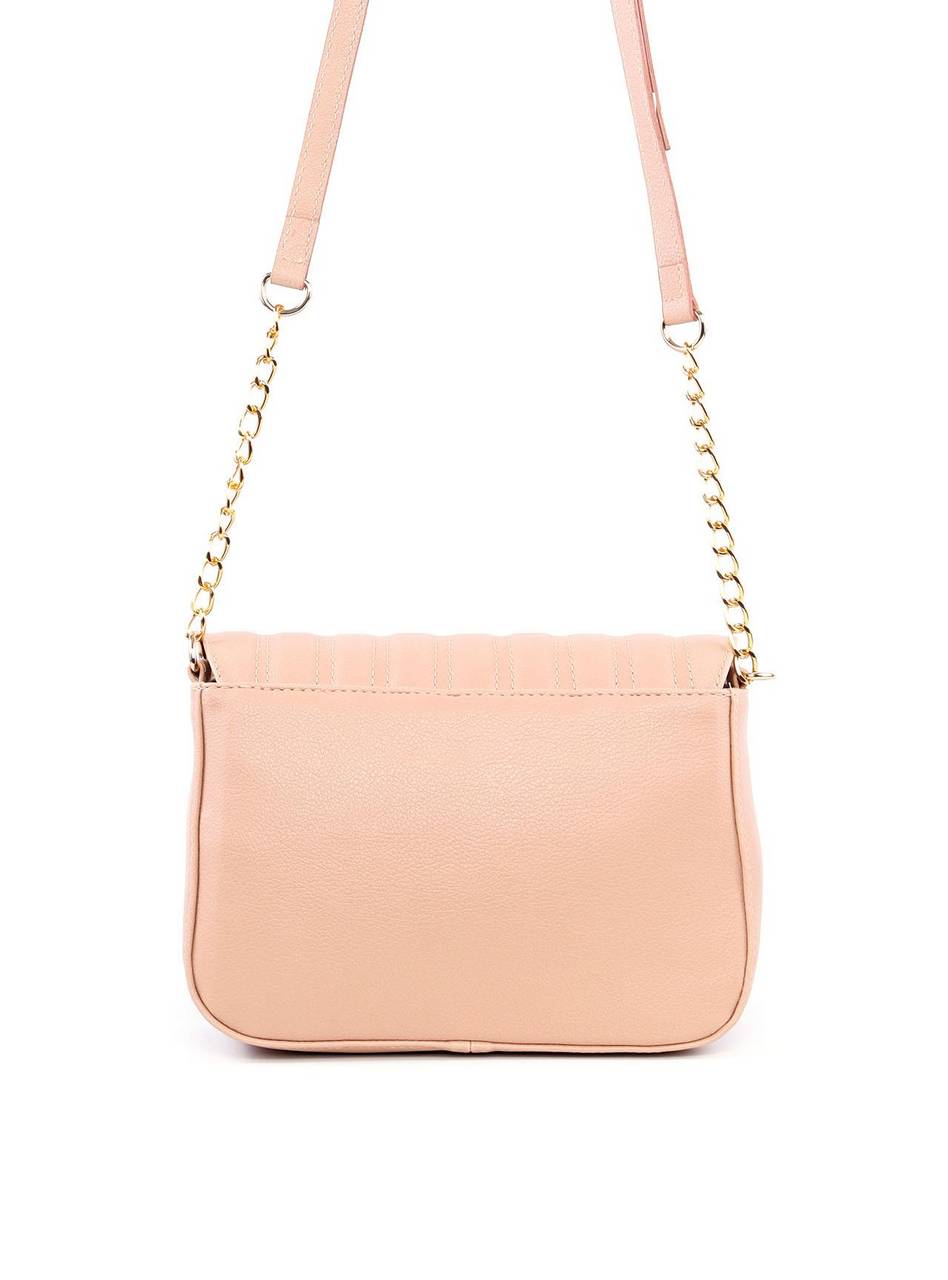 Bolsa Satchel com Costura na Tampa - Nude BSI-6214 - NU