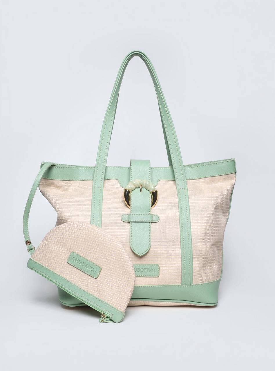 Bolsa Shopper Palha Fivela Grande Verde BS-5868 - VD