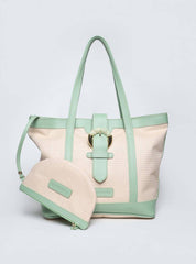 Bolsa Shopper Palha Fivela Grande Verde BS-5868 - VD