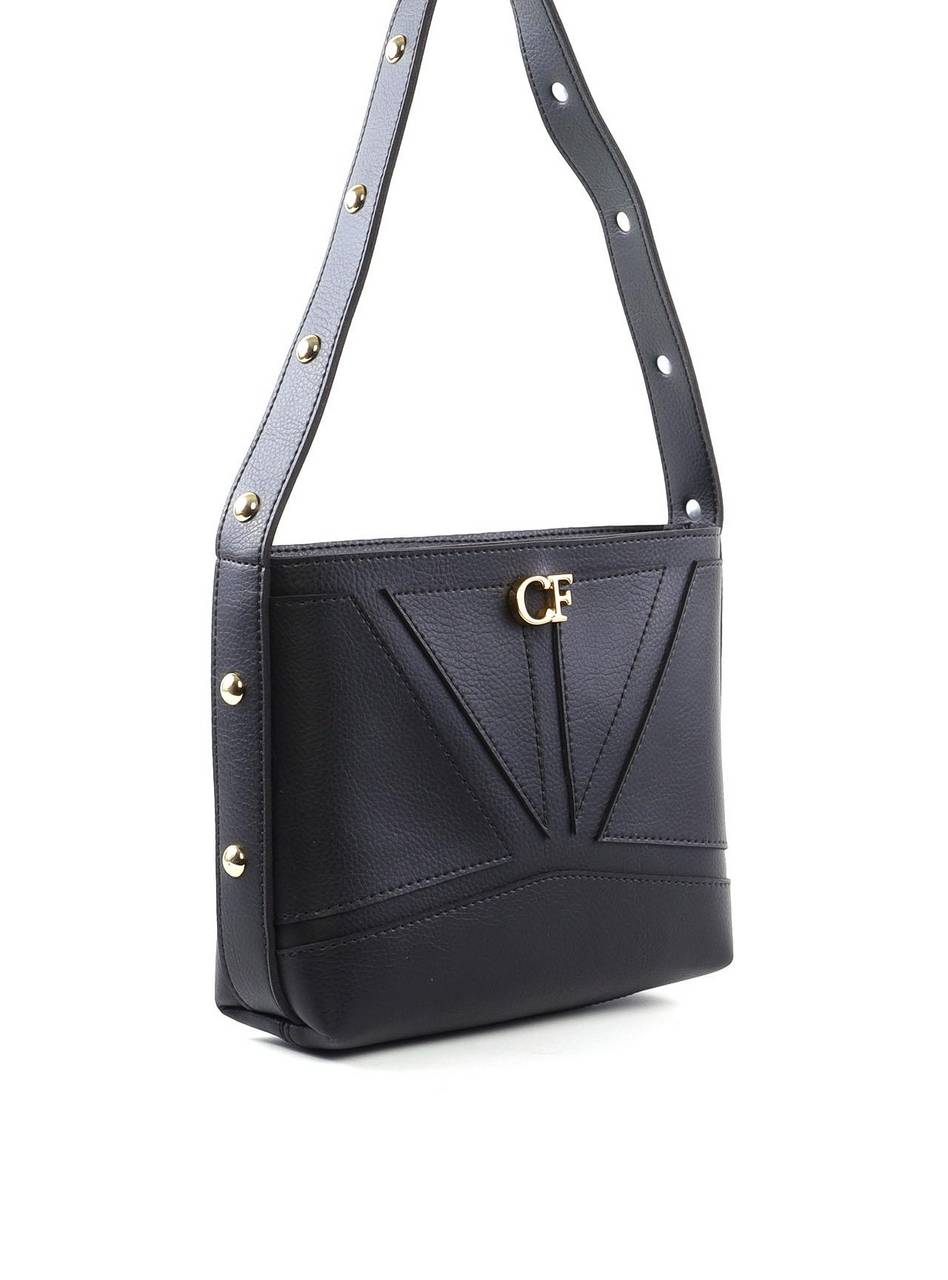 Bolsa Tote Média com Costura e Esferas Douradas - Preto BSI-6410 - PR