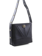 Bolsa Tote Média com Costura e Esferas Douradas - Preto BSI-6410 - PR