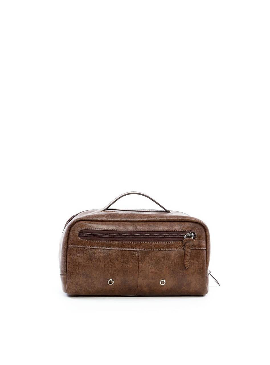 Necessaire Masculina Alça Mão Bolso Atrás Couro Cacau NSI-108 - CA