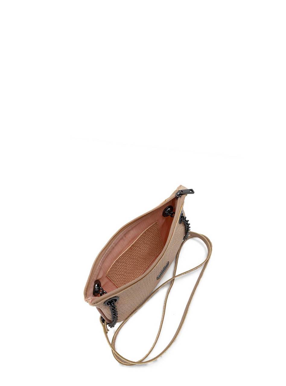 Bolsa Clutch Alça Transversal Corrente Nude BSI-5095 - NU