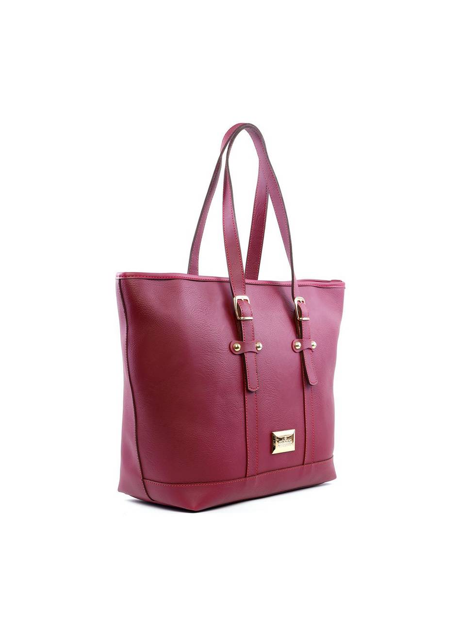 Bolsa Shopper com Fivela e Costura - Vinho BSI-6224 - VI