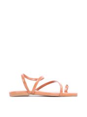 Rasteira com Tiras Laterais e Dedeira - Nude SDI-11844 - NU