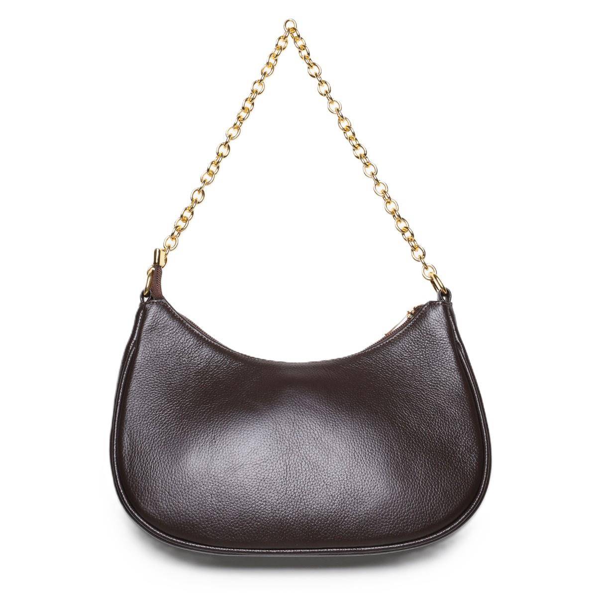 Bolsa Hobo Pequena Transversal Couro Cacau BSI-5850 - CA