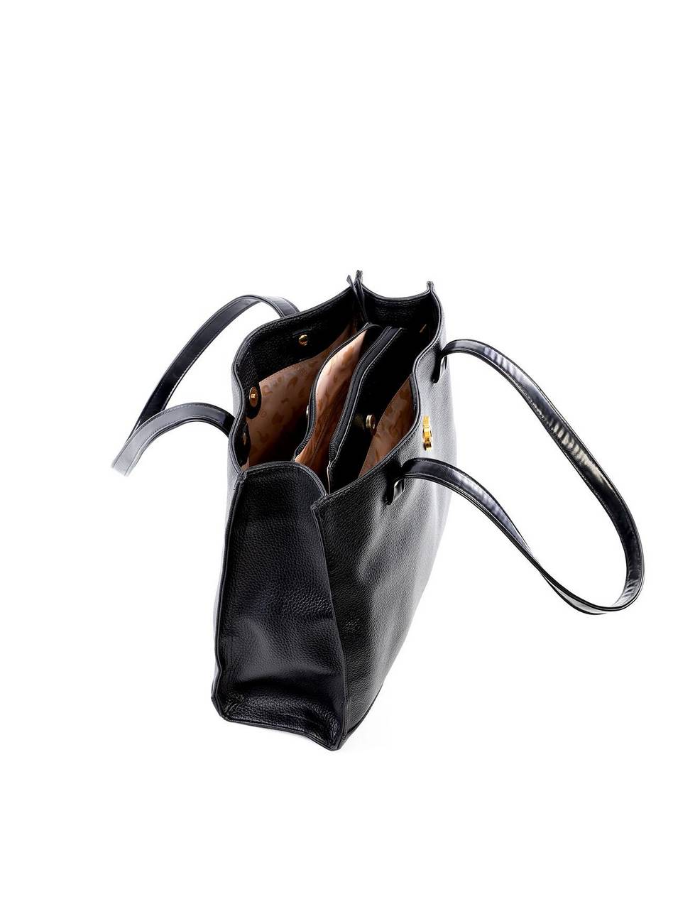 Bolsa Shopper Quadrada Três Divisórias - Preta BSI-6429 - PR