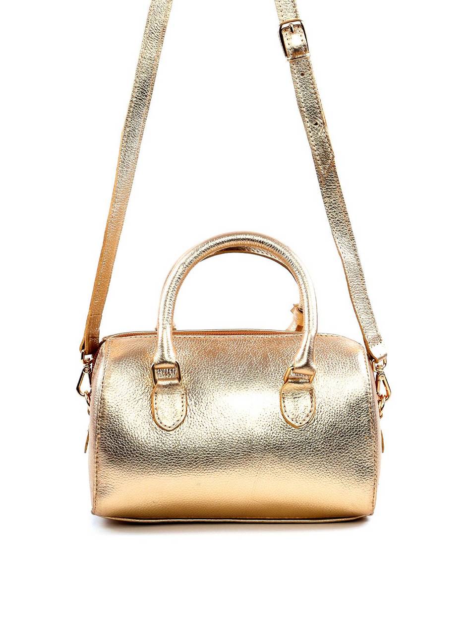 Bolsa Baú com Alça Dupla e Charm - Ouro BSI-6059 - AU