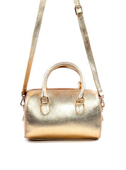 Bolsa Baú com Alça Dupla e Charm - Ouro BSI-6059 - AU