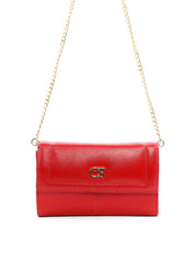 Bolsa Clutch Retangular com Alça de Corrente - Vermelha BSI-6244 - VE