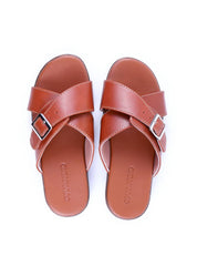 Sandália Masculina em Couro com Tiras Largas - Castor SDI-11703 - CS