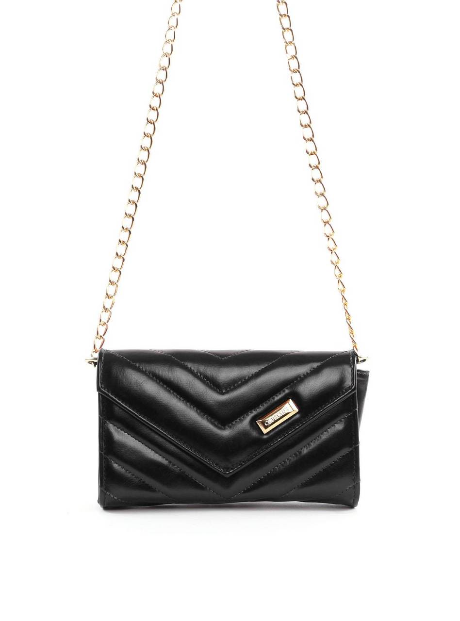Bolsa Clutch Transversal em Matelassê - Preta BSI-6424 - PR