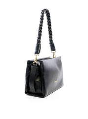 Bolsa Tote com Alça Trançada de Mão - Preta BSI-6078 - PR