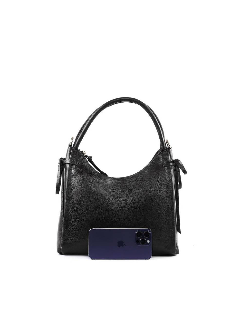 Bolsa Tote Grande Enfeite Laços Laterais Alça Dupla - Preta BSI-6375 - PR