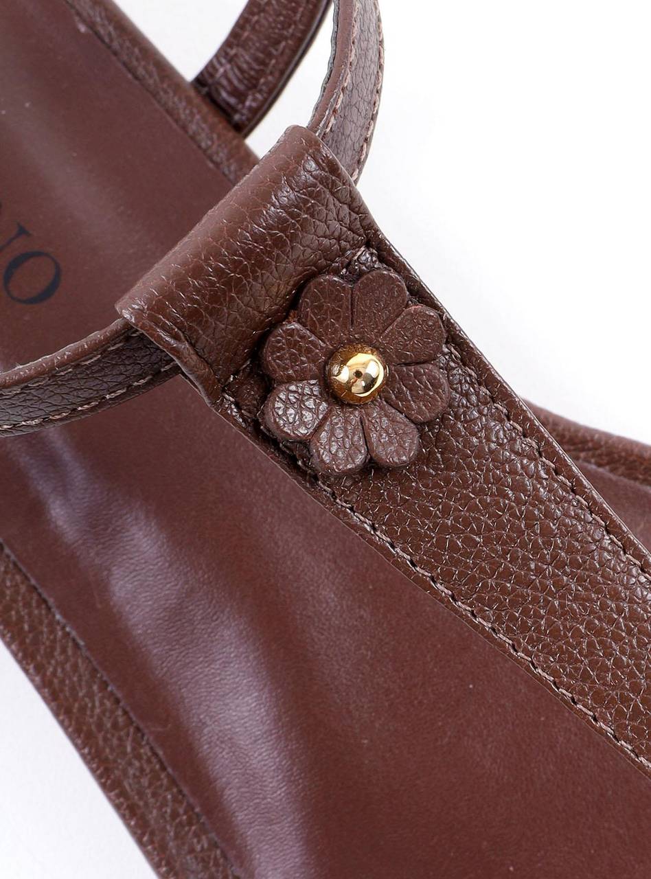 Sandália Salto Bloco Rasa com Aplique de Flor SDI-12208 - CA