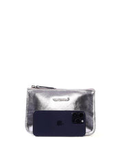 Bolsa Transversal Pequena 3 Divisórias - Prata BSI-6405 - PT