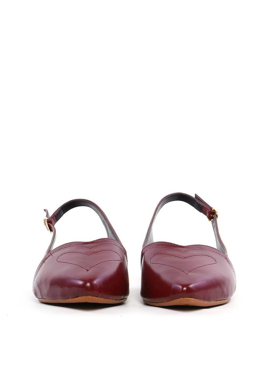 Sapatilha Slingback com Costura de Coração - Vinho SDI-12079 - VI