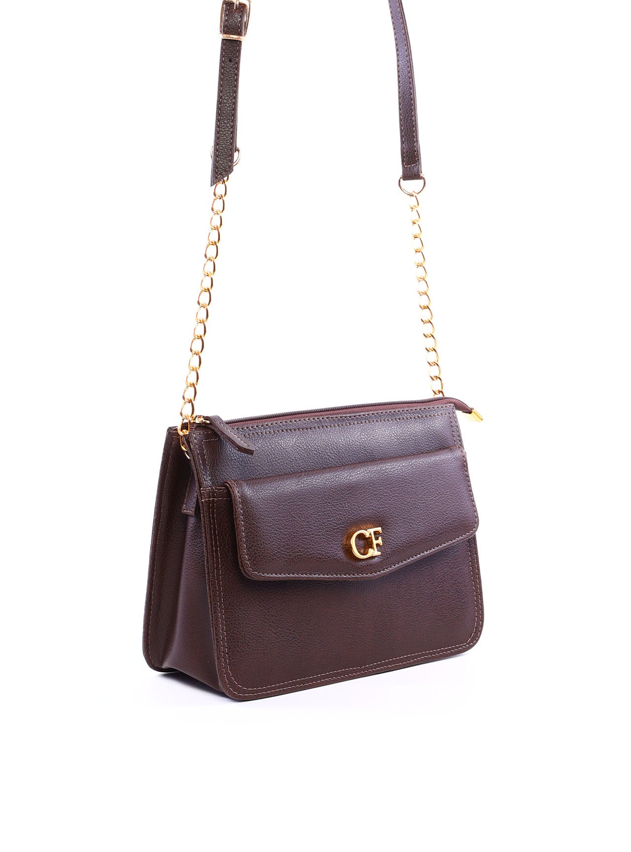 Bolsa Tote Transversal com Corrente - Cacau BSI-6276 - CA