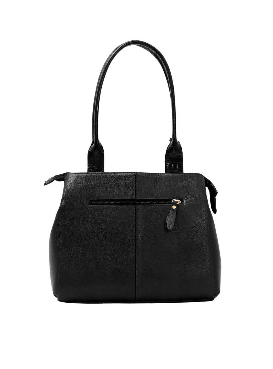 Bolsa Feminina Tote Chaveiro Couro Media Preta BSI-5673 - PR