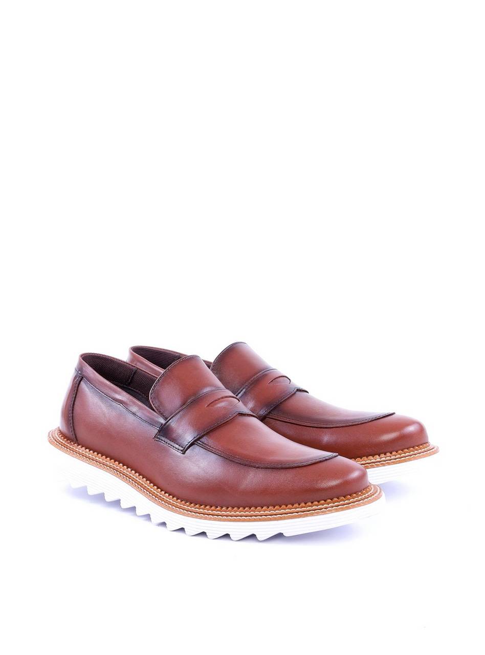 Calçado Masculino Mocassim 45030 em Couro Confort - Castor SP-11659 - CS