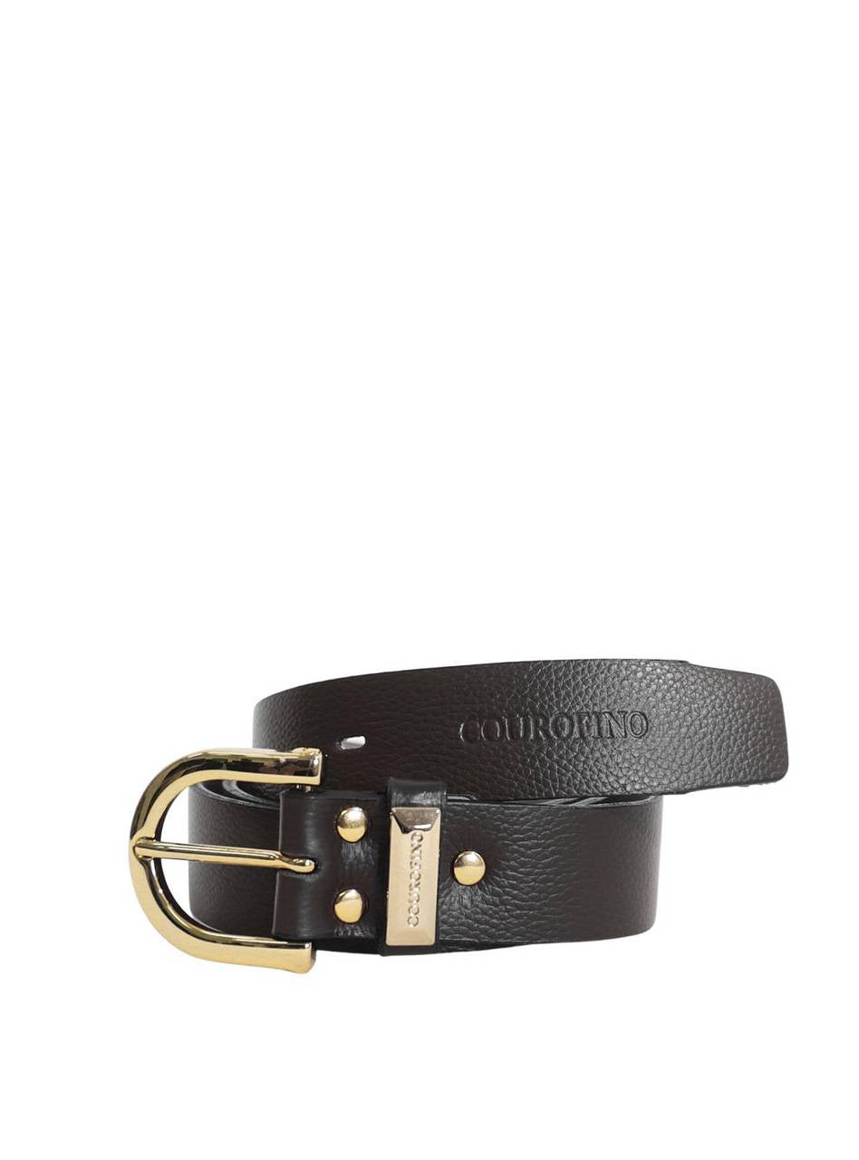 Cinto Feminino Social Espessura Media Liso Couro Preto CTI-925 - PR