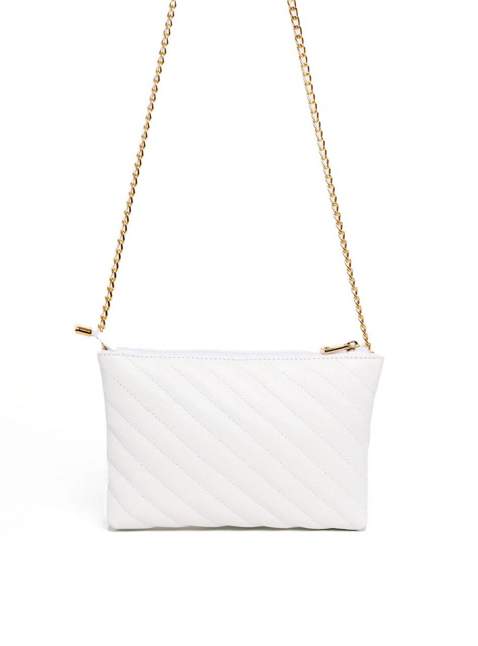 Bolsa Clutch em Matelassê com Alça de Corrente - Branca BSI-6270 - BR