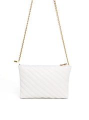 Bolsa Clutch em Matelassê com Alça de Corrente - Branca BSI-6270 - BR