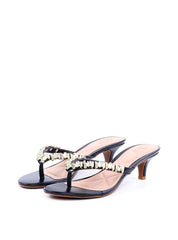 Tamanco Salto Kitten com Detalhes Dourados - Preta SDI-11776 - PR