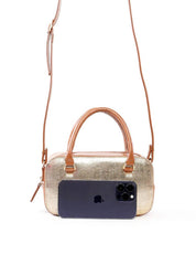 Bolsa Baú Pequena com Mix de Materiais BSI-6499 - CS