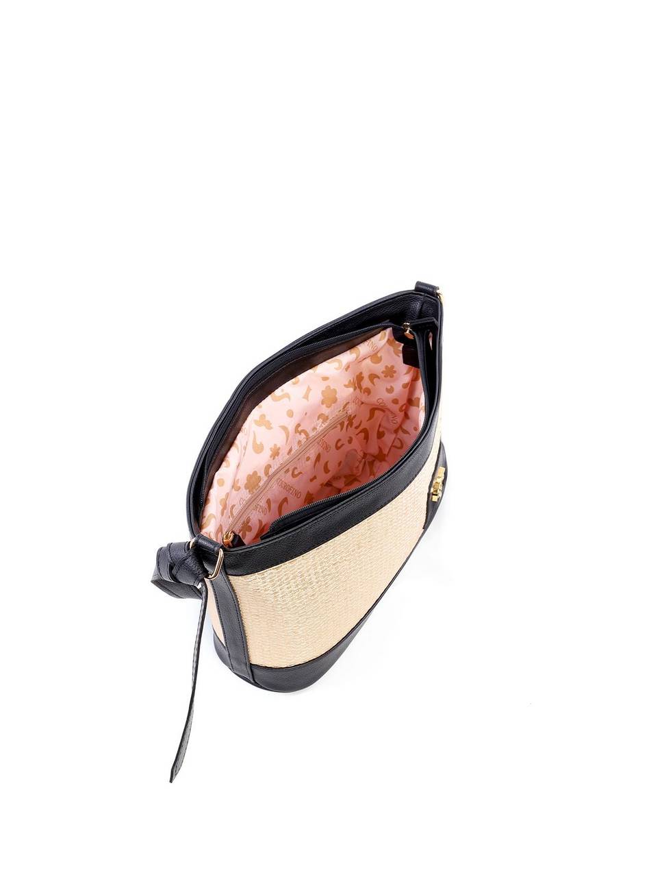 Bolsa Tote Palha com Alça Transversal - Preta BSI-6235 - PR